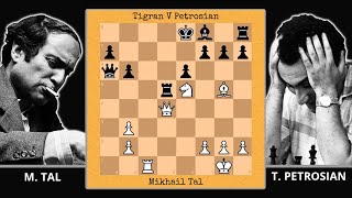 Mikhail Tal vs Tigran V Petrosian  URS blitz 1975 [upl. by Eitirahc293]