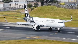 Wellington Airport  Air New Zealand  Airbus A321271NX ZKOYA Landing RWY34 [upl. by Philbrook]