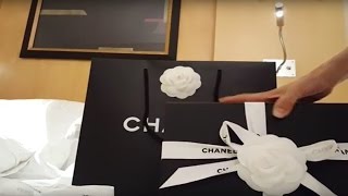 Unboxing Chanel new bag unwrapping surprise gift [upl. by Zahara192]