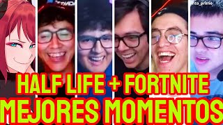 MEJORES MOMENTOS DAARICK GLOGLO LOCO ANTHONY Y SACHA LANZÁNDOSE AL MONITOR EN HALF LIFE  FORTNITE [upl. by Takeo]