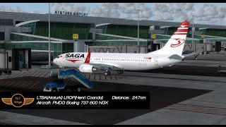 Prepar3D  AtaturkLTBA  Henri CoandaLROP  PMDG 738 NGX [upl. by Nosneb]