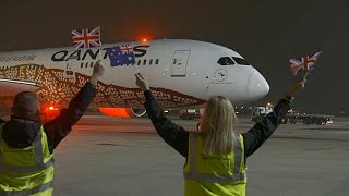 Erster NonstopLinienflug Australien und Europa in 17 Stunden [upl. by Carmela]