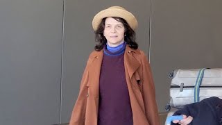 Juliette Binoche Looks Stylish As She Touches Down At LAX [upl. by Nolyag]