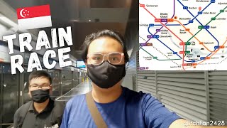 Which is faster from Bencoolen to Promenade Singapore MRT Train Race [upl. by Halik]