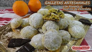 GALLETAS CON NARANJA Y TROCITOS DE CHOCOLATE fáciles increibles y muy deliciosas [upl. by Norha]