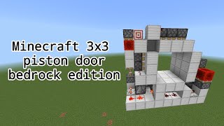 minecraft 3x3 piston door bedrock edition  size  9x8x3 [upl. by Jacky]