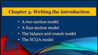 Academic writing workshop  Chapter 3 Writing the introduction [upl. by Eldrida]