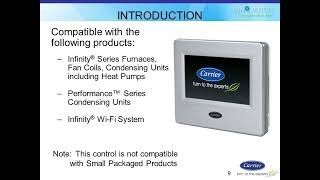 Carrier Infinity Touch Controls  Webinar 71312 [upl. by Rednave]