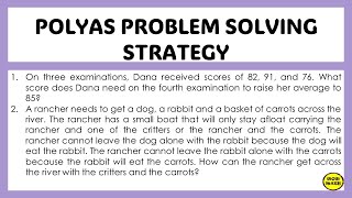 POLYAS PROBLEM SOLVING STRATEGY [upl. by Anitneuq266]