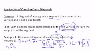 Application of Combinations  Diagonals [upl. by Sontich683]