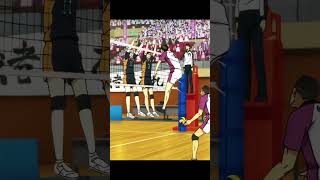 Tsukishima block on Ushijima 🤯💥🔥 foryou volleyball highlights fypage japan haikyuu anime [upl. by Airliah]