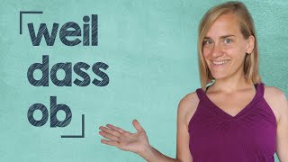 Learn Subordinating Conjunctions in German  Part 1 weil  dass  ob  A2 with Jenny [upl. by Notsej677]