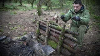 UK Heavy Rain Wildcamp  Building A Fire Reflector  Building A Pot Stand [upl. by Stiegler674]