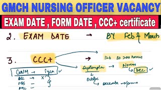 GMCH NURSING OFFICER VACANCY 2024  GMCH NURSING OFFICER EXAM DATE GMCH NURSING OFFICER CCC COURSE [upl. by Bainter]