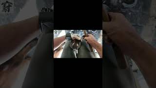 Nailing a horseshoe onto a hoof shorts horse 馬具 horseshoe horseshoeing farrierlife [upl. by Susumu]