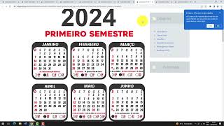 Grade de Calendário 2024 com feriados para baixar Grátis Vetor e PNG [upl. by Losyram]