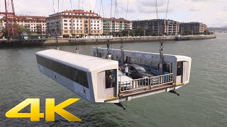 4K  Worlds first transporter bridge Puente de Vizcaya near Bilbao in Spain [upl. by Roche]