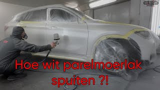 Hoe wit parelmoerlak spuiten met 3 lagen systeem [upl. by Atilrep131]