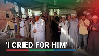 Gazans hold prayers for Hamas leader Sinwar mourn his death  ABSCBN News [upl. by Annahsar]