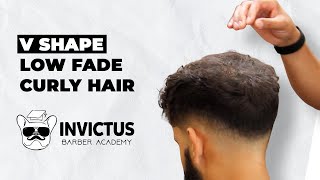 Tutorial Haircut  V Shape Low Fade Curly Hair [upl. by Daven]