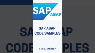 SAP ABAP Code Snippets 2023 sap abap [upl. by Wolk]