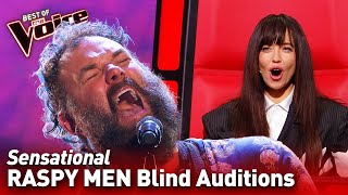 Raspy Voiced Men Blind Auditions on The Voice  Top 10 [upl. by Leontyne]