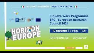 Info day nazionale Horizon Europe  ERC Work Programme 2024 [upl. by Aronaele418]