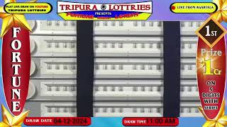 Tripura Fortune Lottery Live Morning draw On 04122024 At 1100 AM Live From Agartala [upl. by Marabelle373]