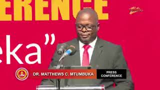 Press Briefing by Dr Mathews Mtumbuka [upl. by Kondon]