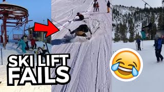 FUNNIEST Ski Lift Fails  Skiers amp Snowboarders Falling Off Ski Lifts 😂 [upl. by Errised]