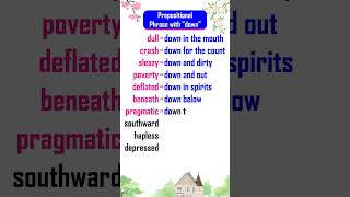 prepositional phrase with quotdownquot prepositionalphrases englishlearning [upl. by Einahc]