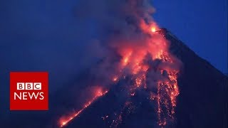 Timelapse of Philippines volcano eruption  BBC News [upl. by Ihdin]