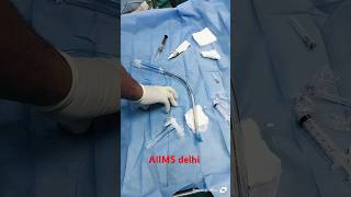 Double lumen endotracheal tube insertion aiims aiimsdelhi intubation hospital [upl. by Ryhpez]