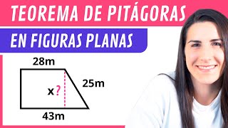 TEOREMA DE PITÁGORAS 📐 Aplicación en Figuras Planas [upl. by Dona]