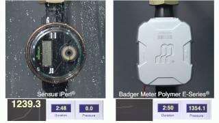 Badger Meter Polymer ESeries vs Sensus iPerl Burst Test Comparison [upl. by Mitchael589]