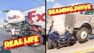 Accidents Based on Real Events on BeamNGDrive 1  Real Life  Flashbacks [upl. by Lilli]