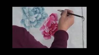 Chinese brush painting  Peony Painting [upl. by Gorges547]