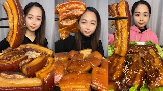 ASMR SOSLU ÇİN YEMEKLERİ SPICY CHINESE FOOD 吃辛辣的中国菜 Pork Belly 🍖MUKBANG 먹방 🌶 [upl. by Eimam]