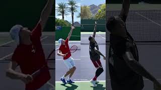 Isner vs Kyrgios Serve Toss Comparison 🔥Video credit zenracquets [upl. by Ylagam615]