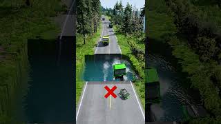 Dump trucks vs water pit 21  BeamNG drive beamngdrive carsvsstairs carsvsmassivepotholes [upl. by Mora]