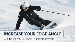 HOW TO INCREASE YOUR EDGE ANGLE  4 Skiing Tips from a Pro [upl. by Jeb]