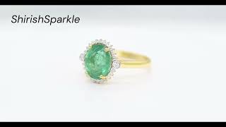 Genuine Emerald Genuine Diamond Ring [upl. by Nwahsaj]