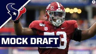 2022 NFL Mock Draft Texans Draft OL to PROTECT QB Davis Mills  CBS Sports [upl. by Doraj682]