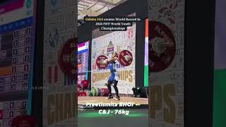 ODISHA GIRL CREATES WORLD RECORD IN 2024 IWF WORLD YOUTH CHAMPIONSHIP odisha india weightlifting [upl. by Frick]