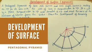 Development of Surface  Pentagonal Pyramid   Engineering Drawing  Tamil [upl. by Erland905]