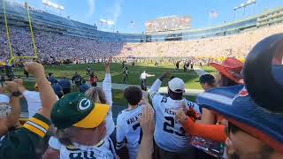 Go Pack Go Dax is wearing 7 in the front row amp catching a quotLambeau Leapquot on his quotbucket listquot [upl. by Nayrbo]