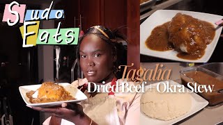 Sudo Eats How To Make Tagalia  Delicious African Dried Beef And Okra Stew Tutorial [upl. by Kathlene]