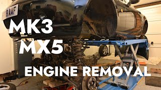 MK3 MX5 Miata NC Engine Removal [upl. by Erdna757]