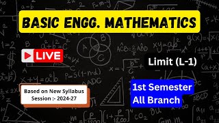 Basic Engineering Mathematics  LimitL1  1st Semester All Branch  SBTE Bihar Polytechnic [upl. by Akcirehs]