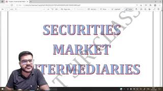 Securities Market Intermediaries  Lecture 1  CS Bharat Classes csstudent slcm icsi csexecutive [upl. by Assirt]